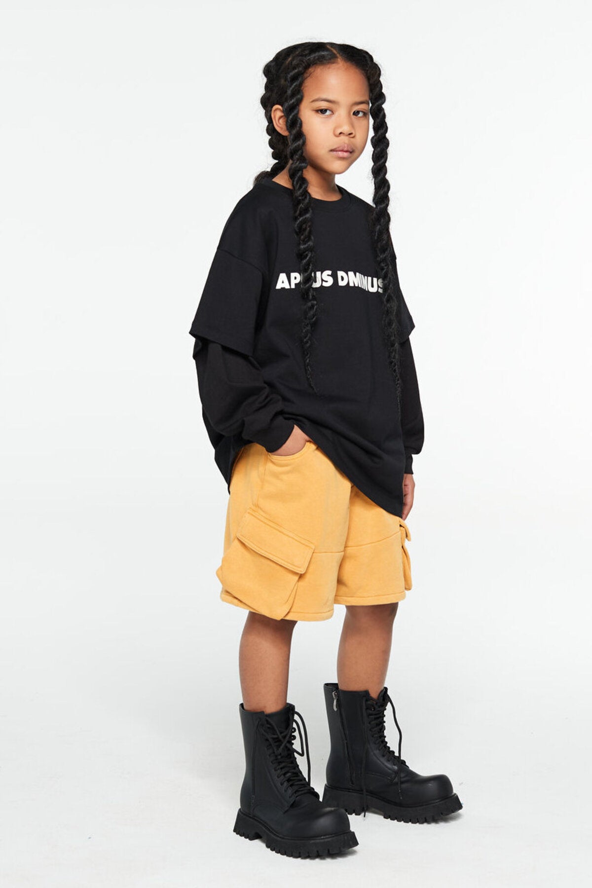 Kids APLUS DMINUS Boxy Logo T-Shirt – 100% Cotton Minimalist Everyday Tee