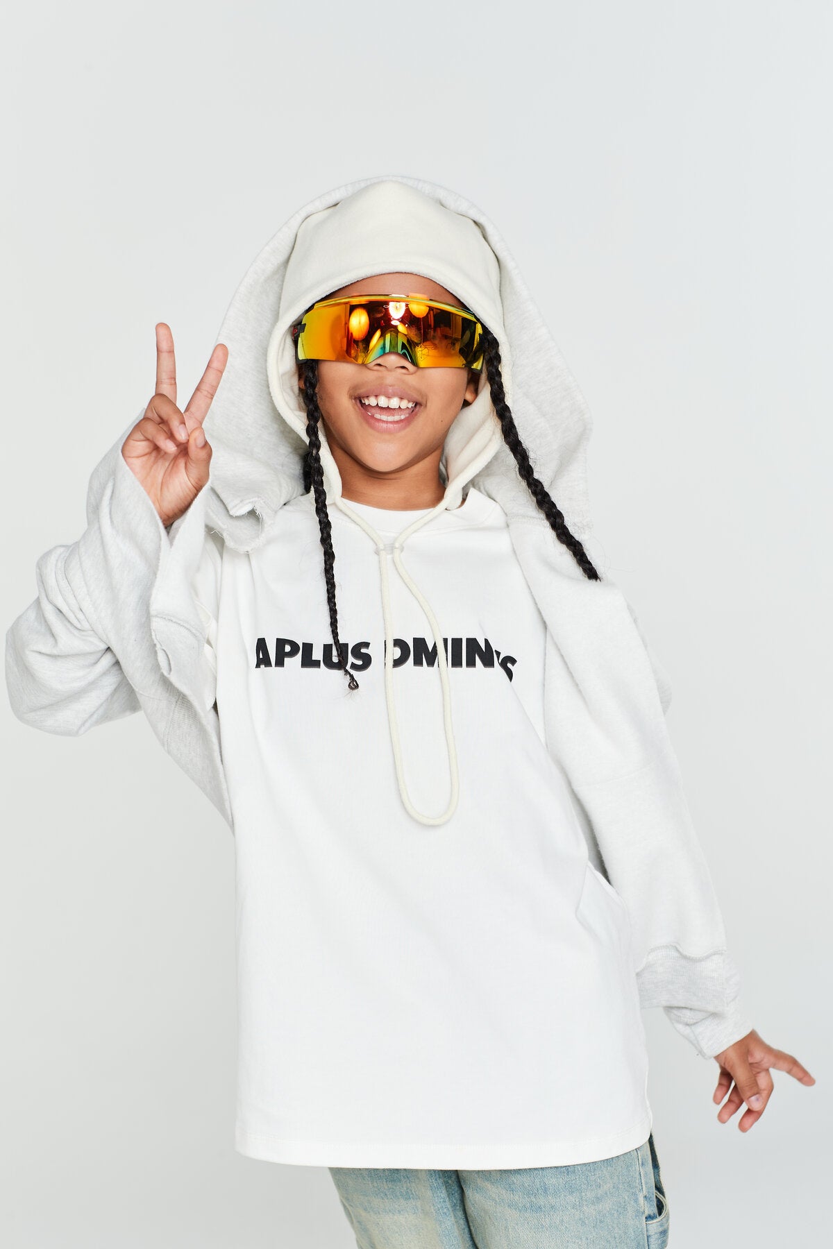 Kids APLUS DMINUS Boxy Logo T-Shirt – 100% Cotton Minimalist Everyday Tee