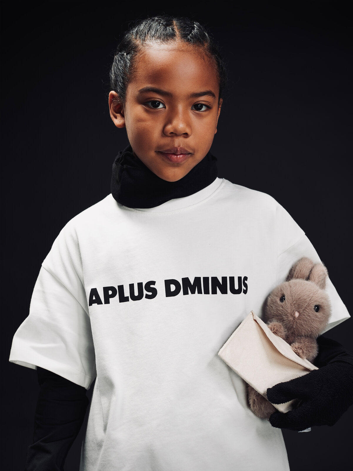 Kids APLUS DMINUS Boxy Logo T-Shirt – 100% Cotton Minimalist Everyday Tee