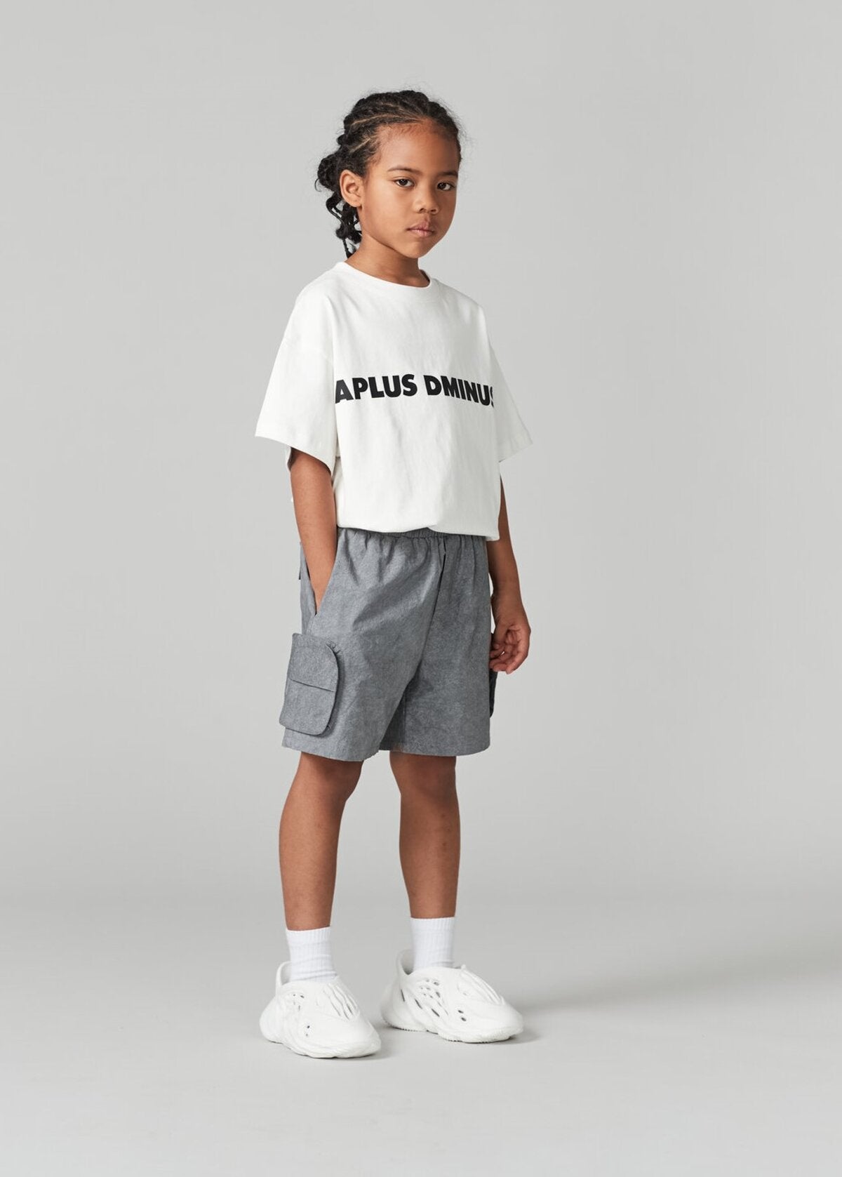 Kids APLUS DMINUS Boxy Logo T-Shirt – 100% Cotton Minimalist Everyday Tee