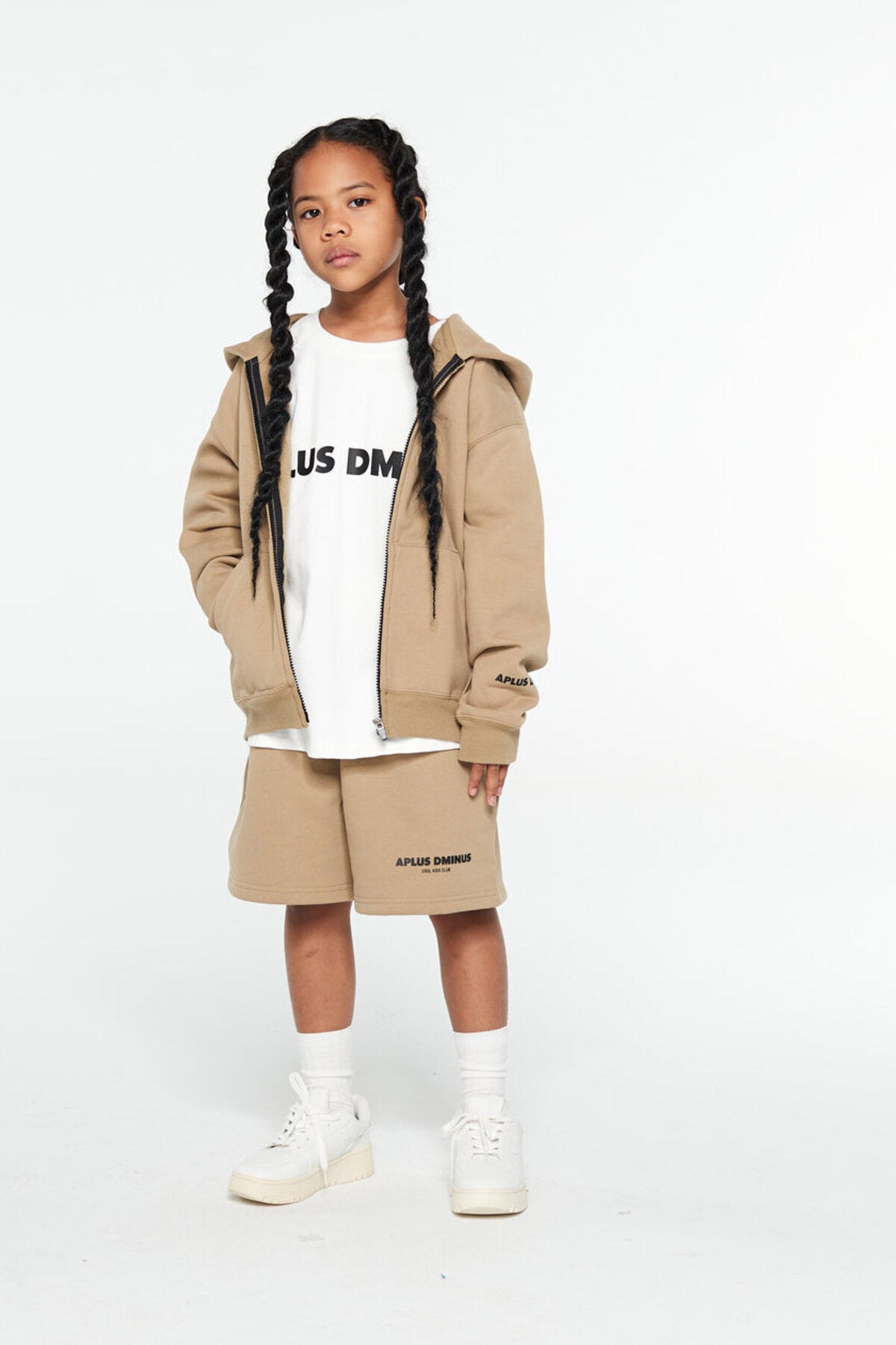 Kids APLUS DMINUS Boxy Logo T-Shirt – 100% Cotton Minimalist Everyday Tee