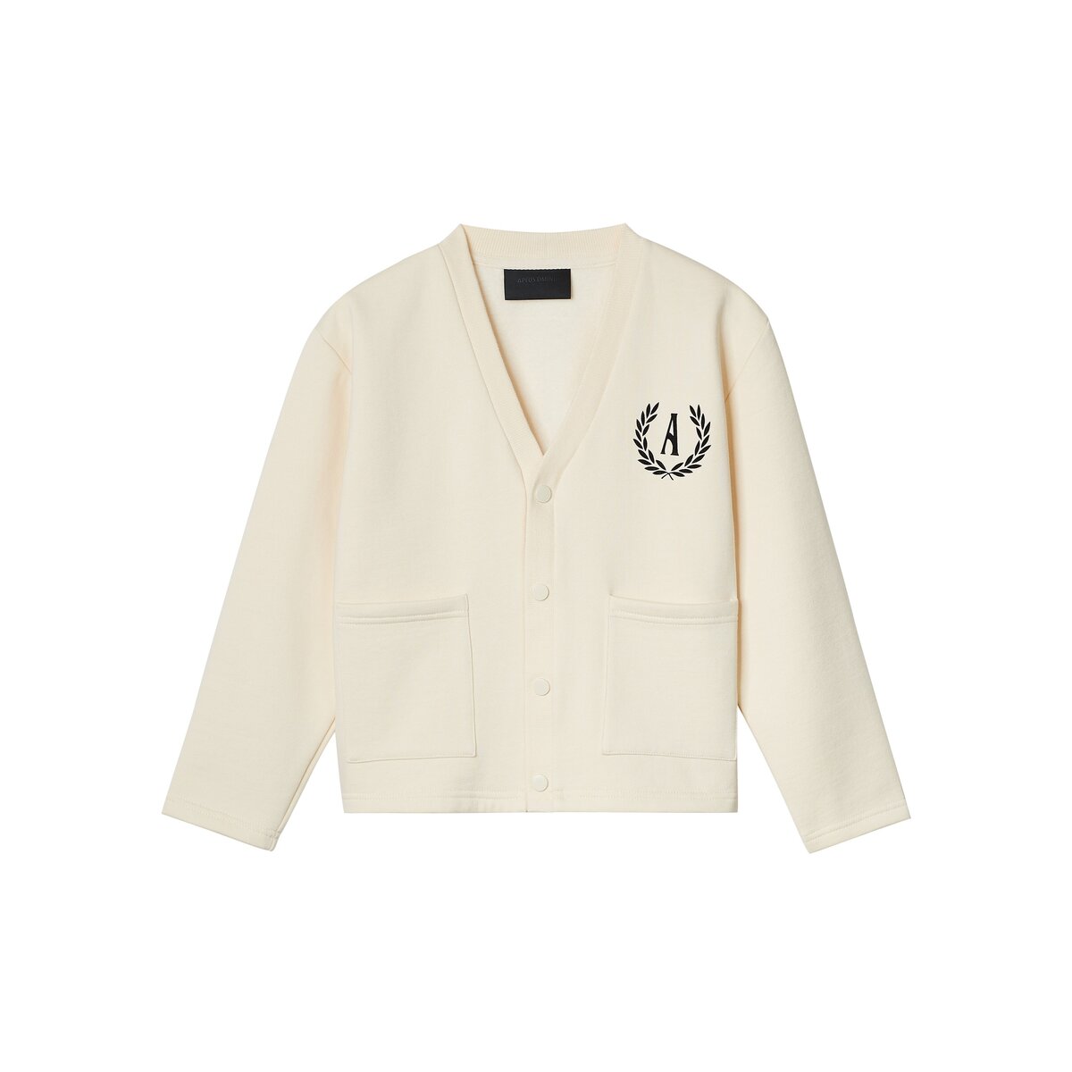 Kids APLUS DMINUS Campus Logo Knit Cardigan – Structured Snap-Front Lightweight Jacket