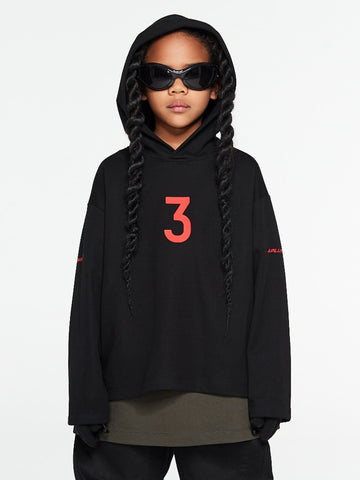 Kids APLUS DMINUS Cool Breeze Campus Number 3 Hoodie – Moisture-Wicking Quick-Dry Tech Pullover