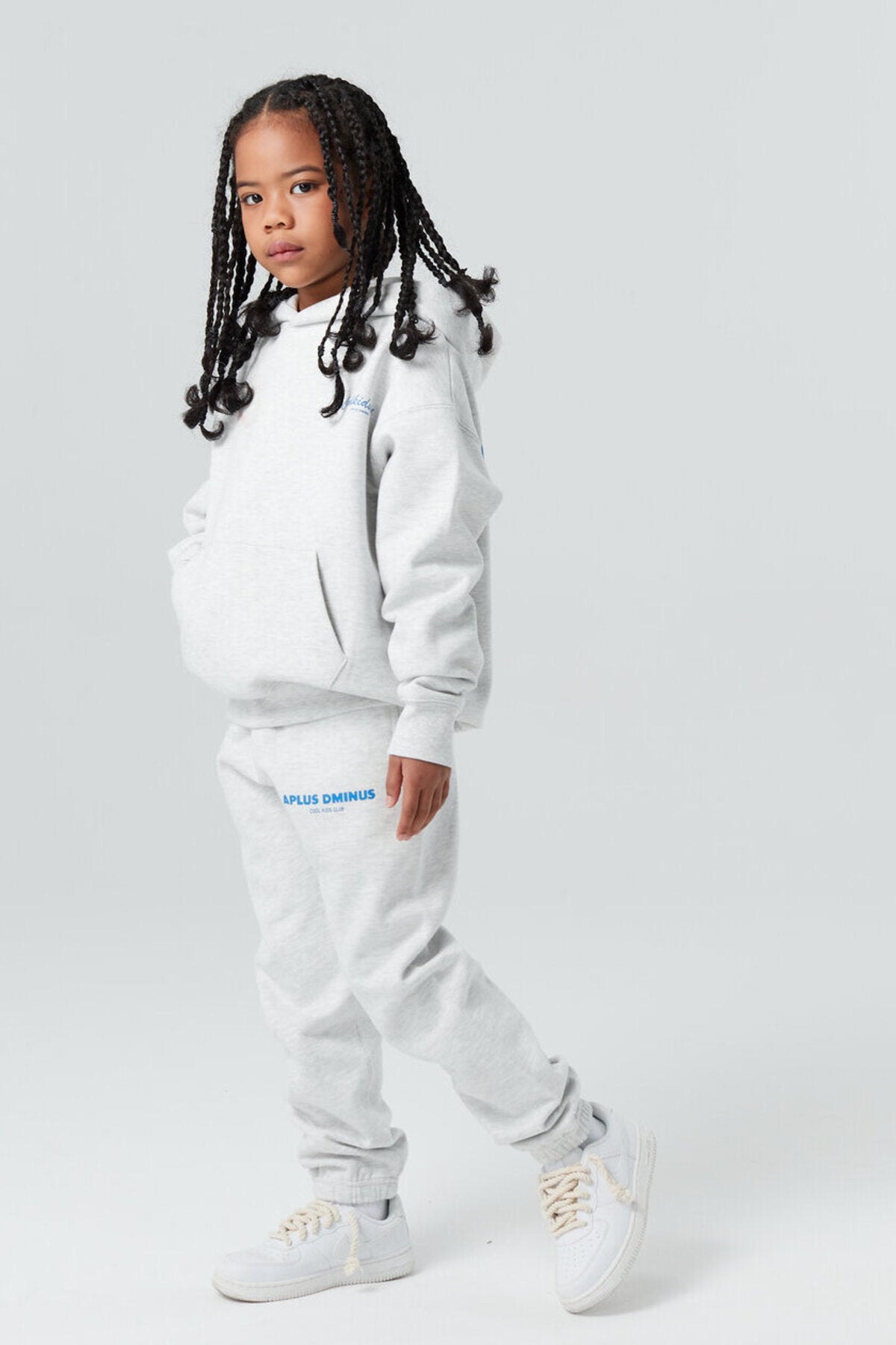 Kids APLUS DMINUS Cool Kids Club Script Logo Pullover Hoodie – Structured Thin Fleece Sweatshirt