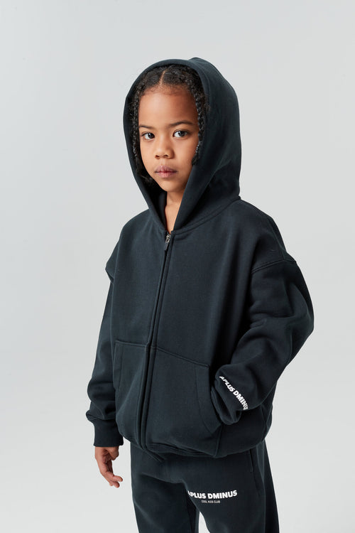 Kids APLUS DMINUS Cool Kids Club Zip-Up Hoodie – Lightweight Structured Fleece Jacket