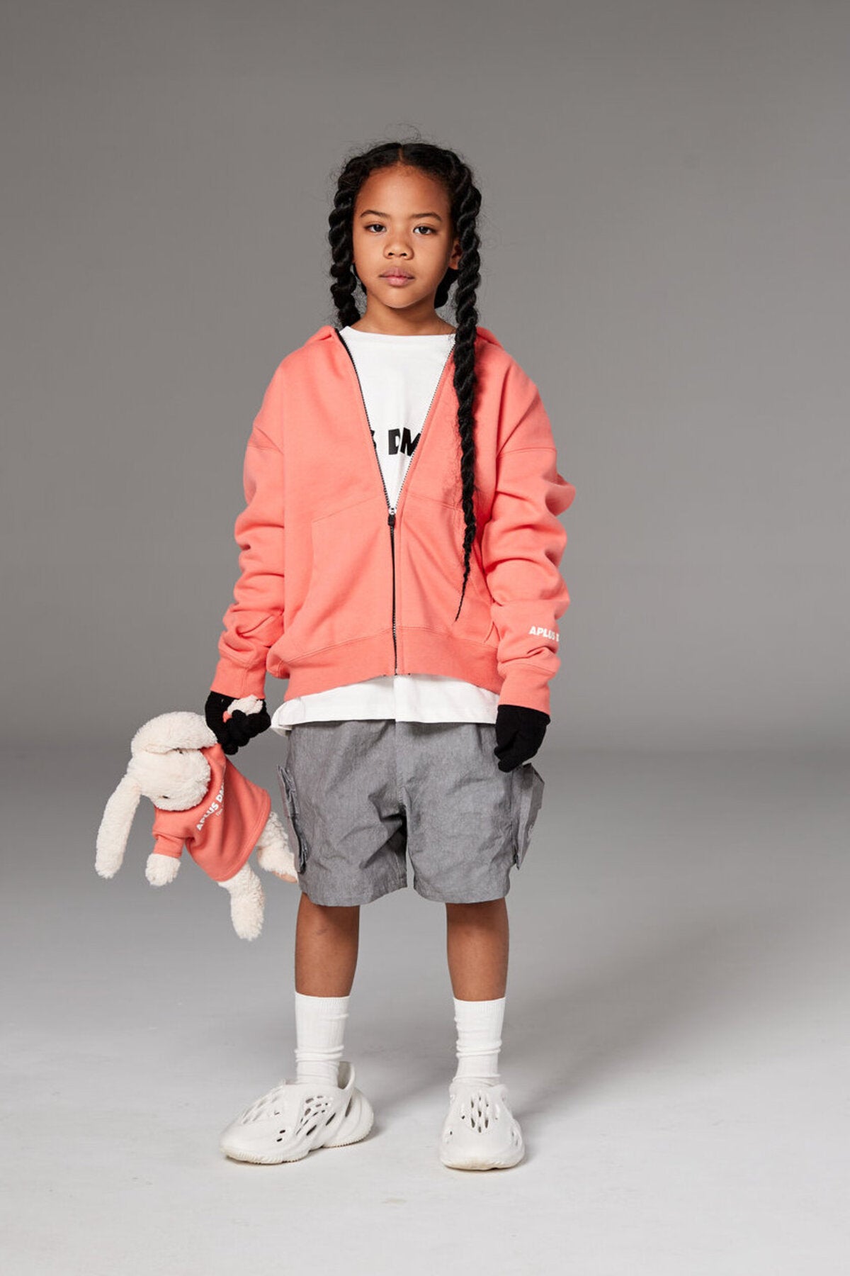 Kids APLUS DMINUS Cool Kids Club Zip-Up Hoodie – Lightweight Structured Fleece Jacket