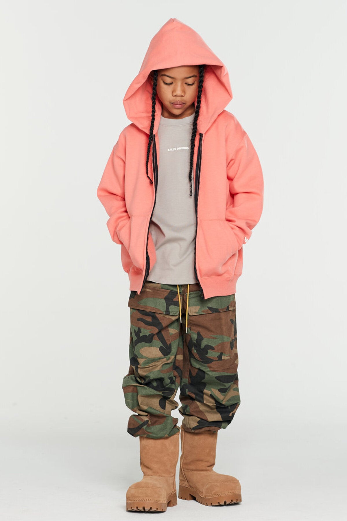 Kids APLUS DMINUS Cool Kids Club Zip-Up Hoodie – Lightweight Structured Fleece Jacket