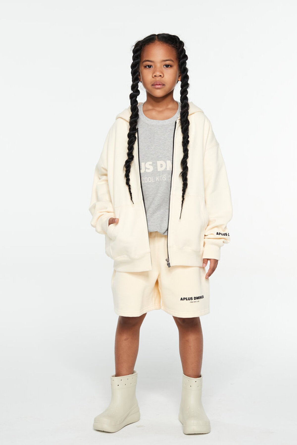 Kids APLUS DMINUS Cool Kids Club Zip-Up Hoodie – Lightweight Structured Fleece Jacket