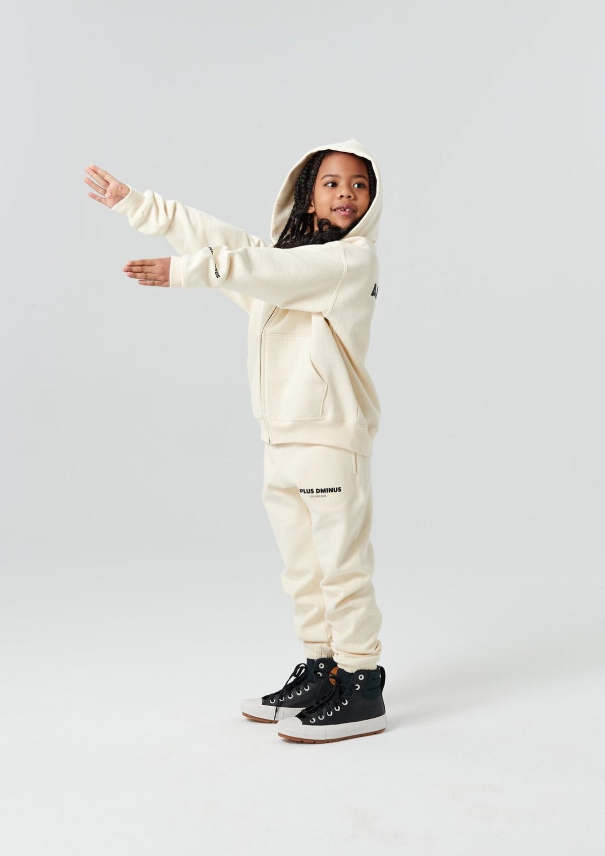 Kids APLUS DMINUS Cool Kids Club Zip-Up Hoodie – Lightweight Structured Fleece Jacket