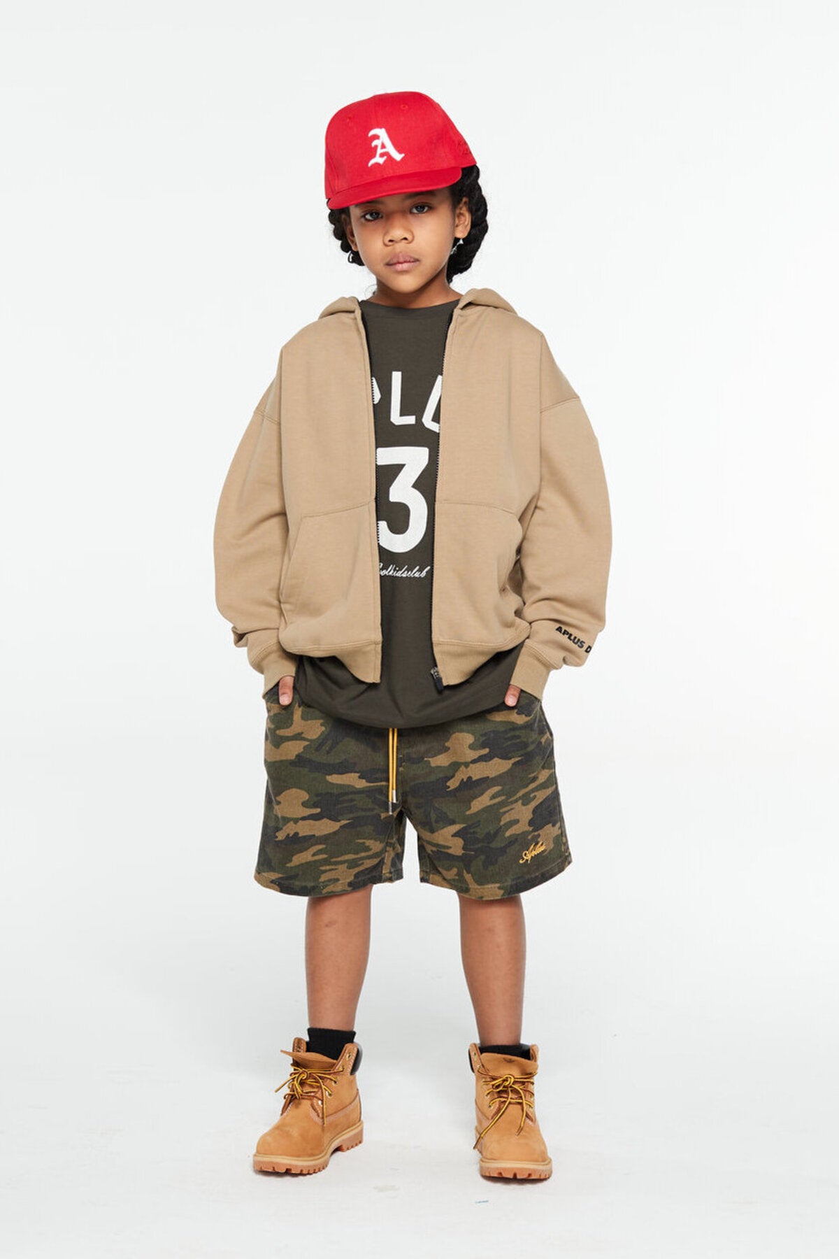 Kids APLUS DMINUS Cool Kids Club Zip-Up Hoodie – Lightweight Structured Fleece Jacket