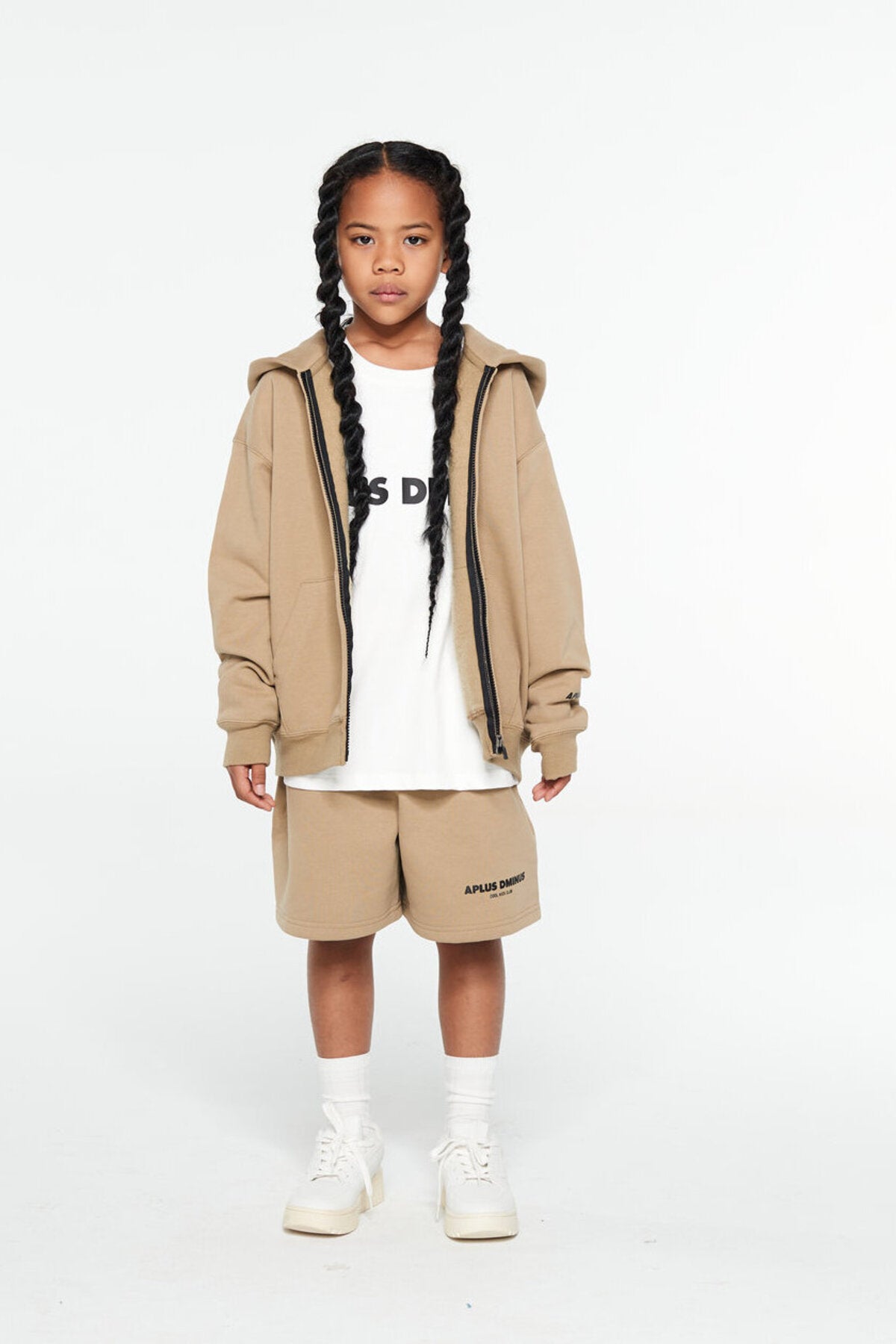 Kids APLUS DMINUS Cool Kids Club Zip-Up Hoodie – Lightweight Structured Fleece Jacket