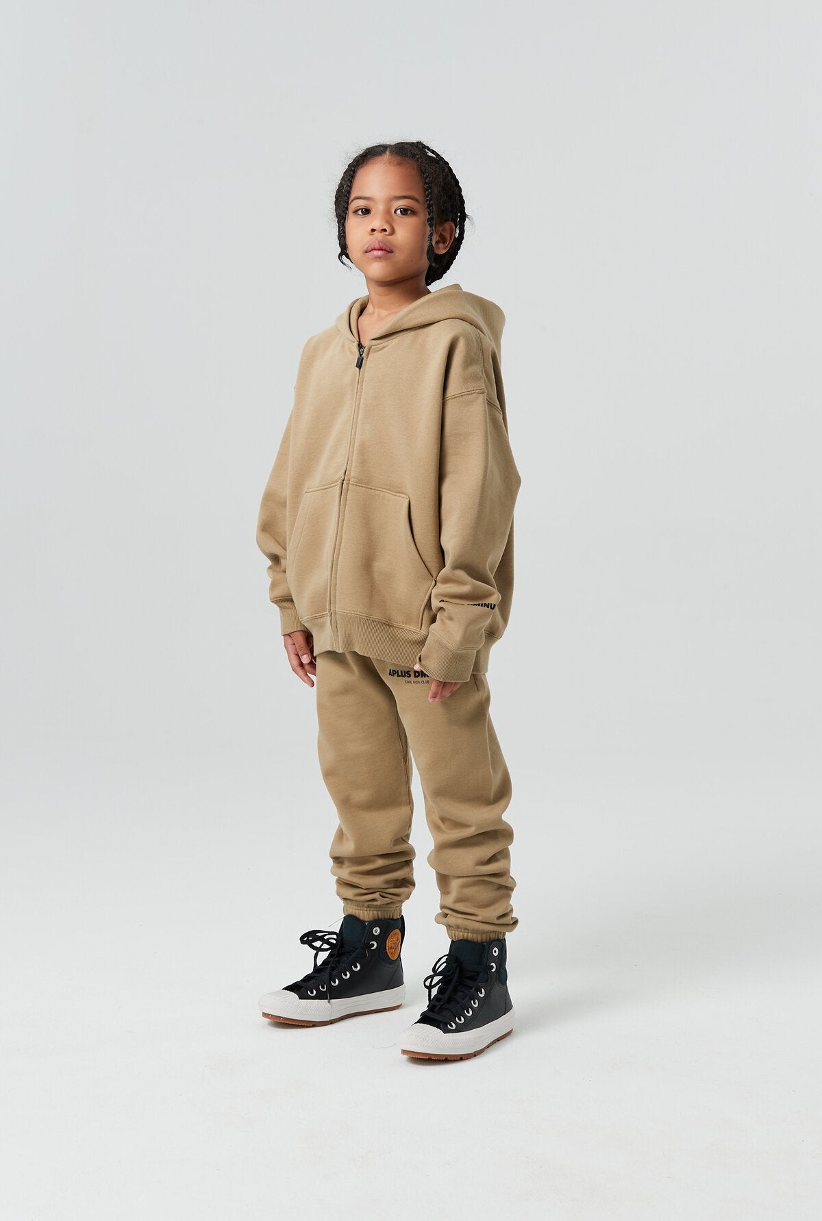 Kids APLUS DMINUS Cool Kids Club Zip-Up Hoodie – Lightweight Structured Fleece Jacket