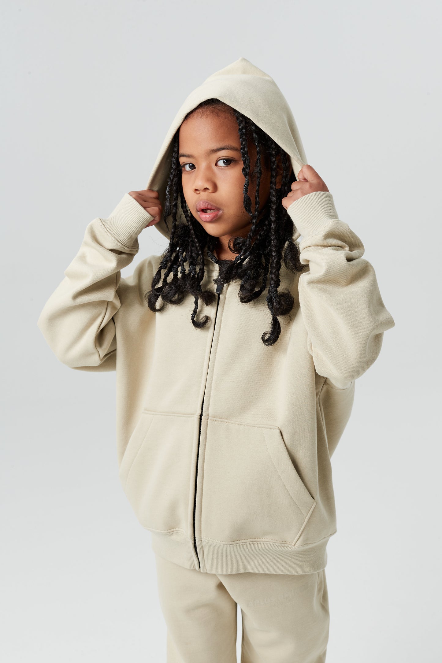 Kids APLUS DMINUS Cool Kids Club Zip-Up Hoodie – Lightweight Structured Fleece Jacket