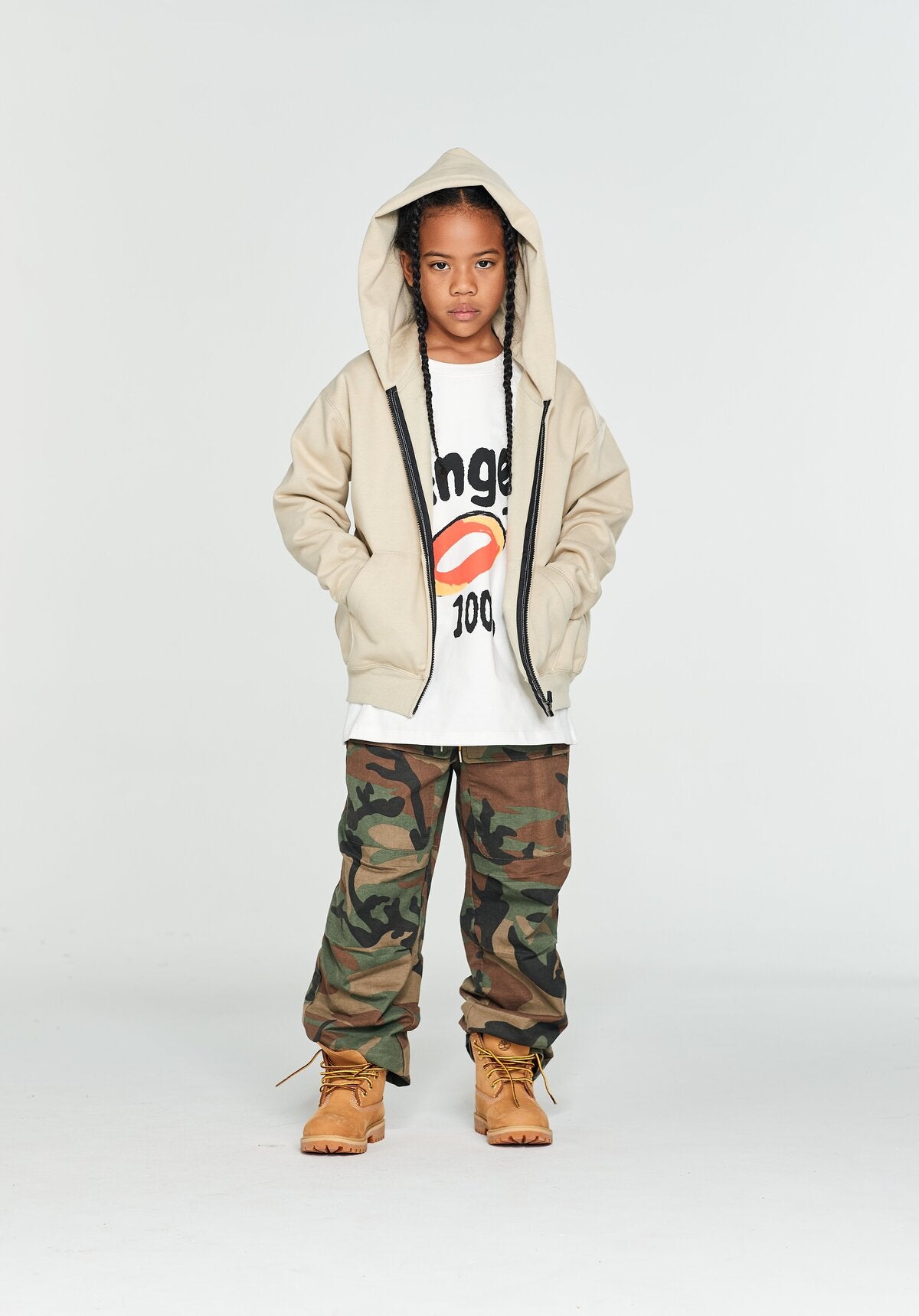 Kids APLUS DMINUS Cool Kids Club Zip-Up Hoodie – Lightweight Structured Fleece Jacket