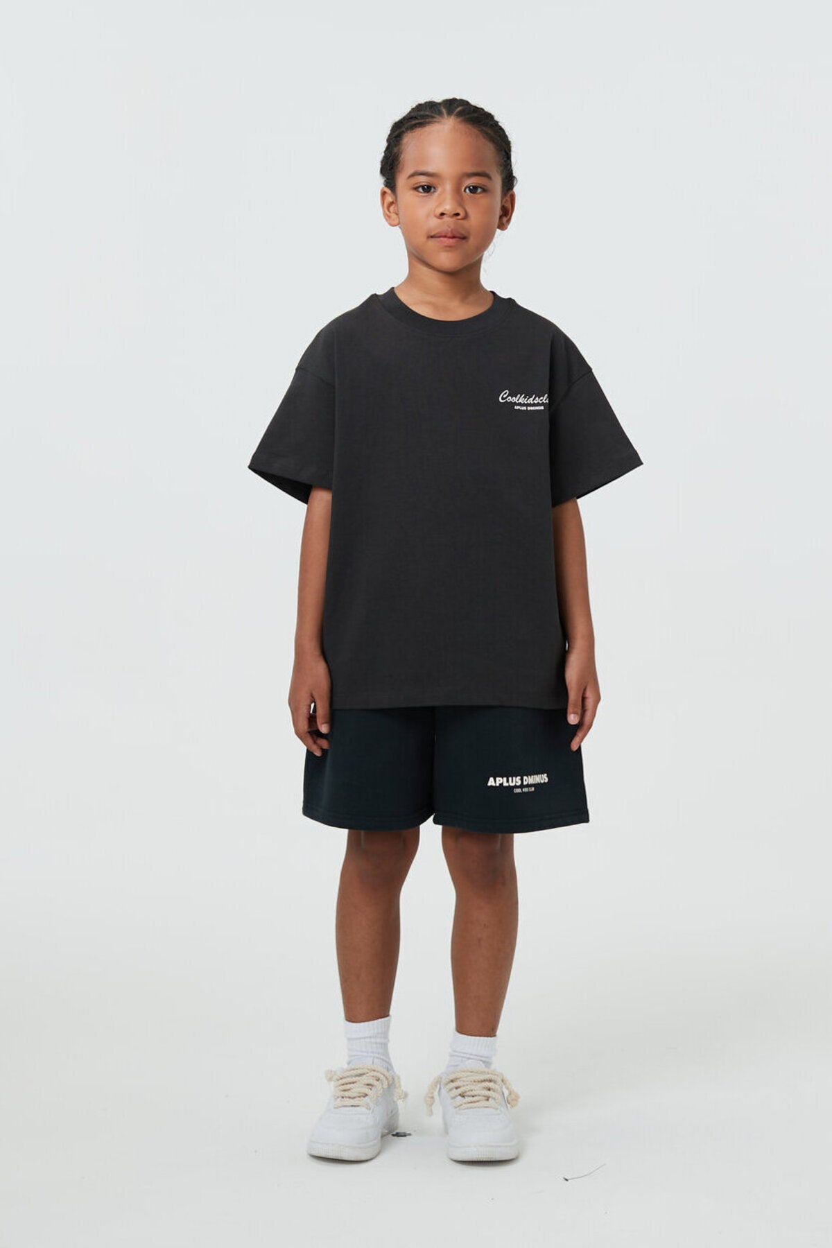 Kids APLUS DMINUS Coolkidsclub Graphic T-Shirt – 100% Cotton Boxy Fit Cursive Print Tee