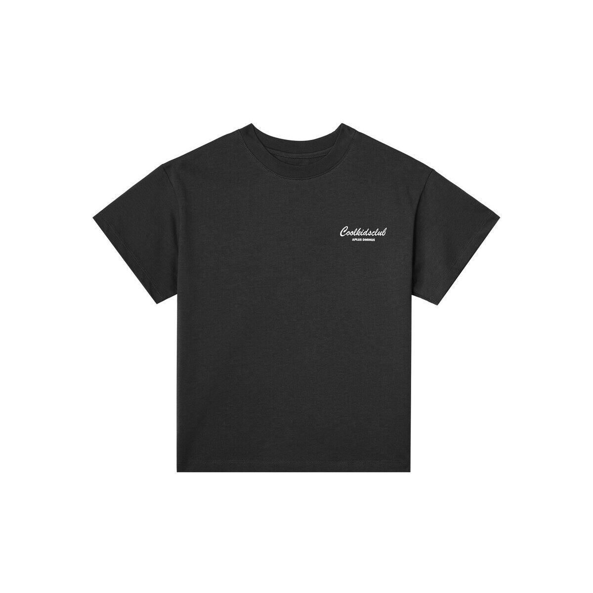Kids APLUS DMINUS Coolkidsclub Graphic T-Shirt – 100% Cotton Boxy Fit Cursive Print Tee