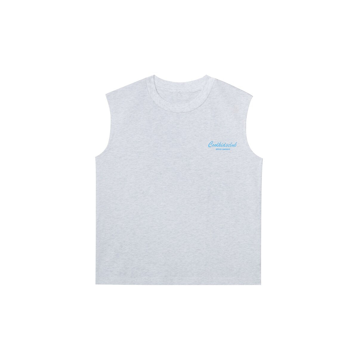 Kids APLUS DMINUS Coolkidsclub Script Logo Sleeveless T-Shirt – 100% Cotton Boxy Muscle Tee