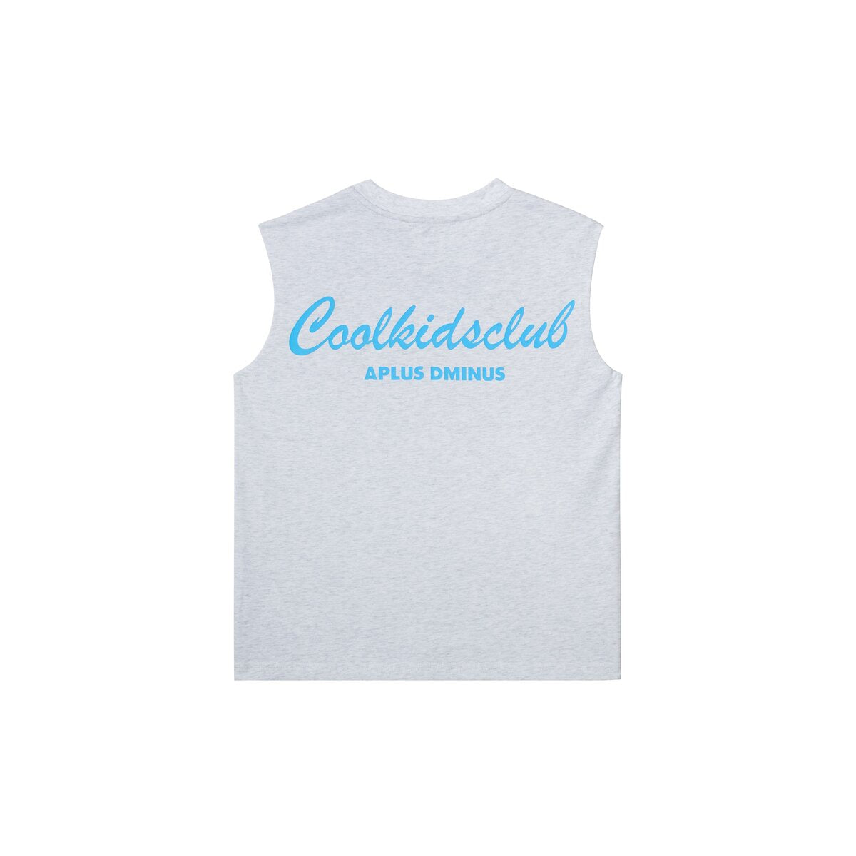 Kids APLUS DMINUS Coolkidsclub Script Logo Sleeveless T-Shirt – 100% Cotton Boxy Muscle Tee