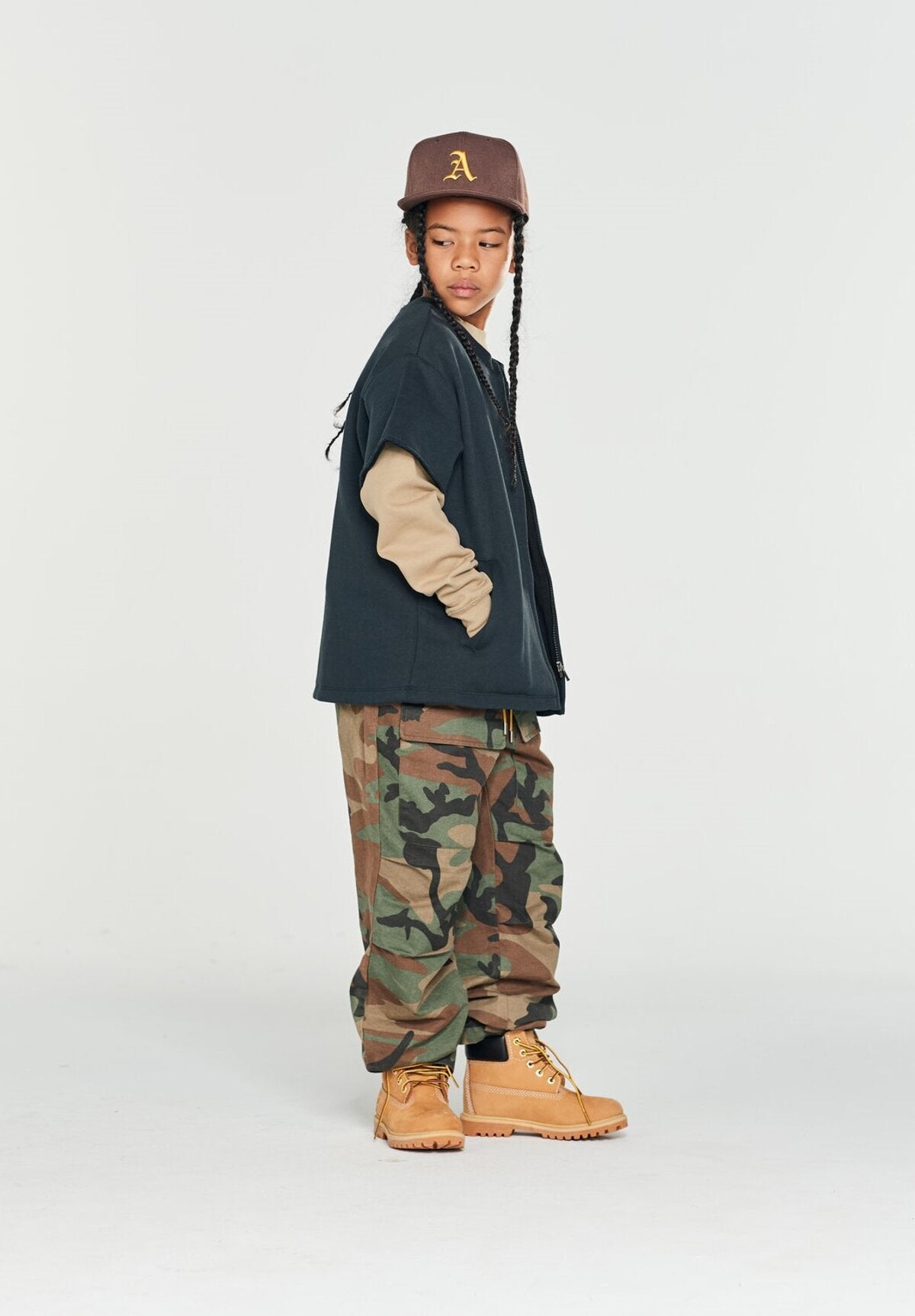 Kids APLUS DMINUS Double-Layer Zip-Up Short Sleeve Jacket – Boxy Structured Layering Outerwear