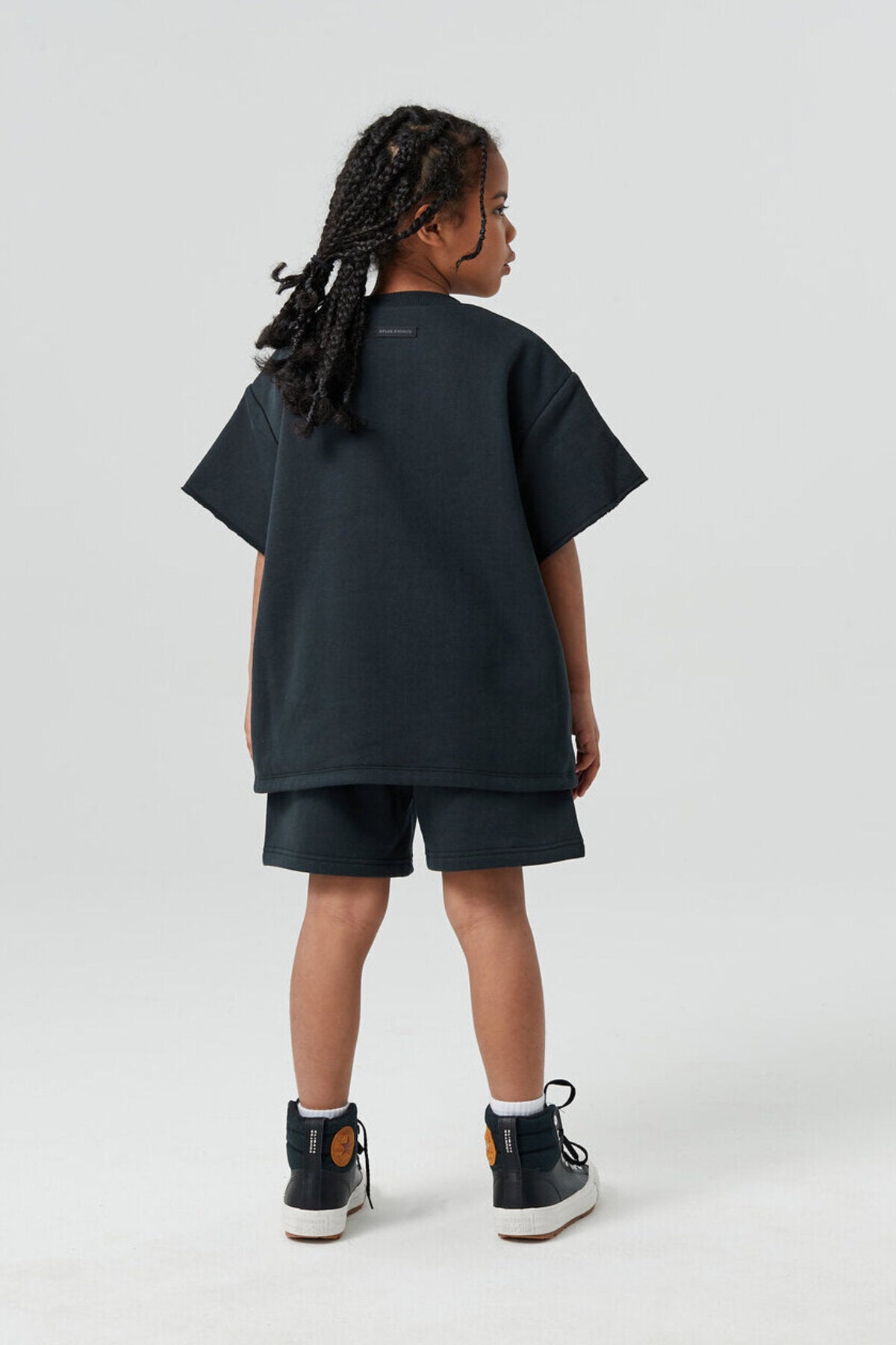 Kids APLUS DMINUS Double-Layer Zip-Up Short Sleeve Jacket – Boxy Structured Layering Outerwear