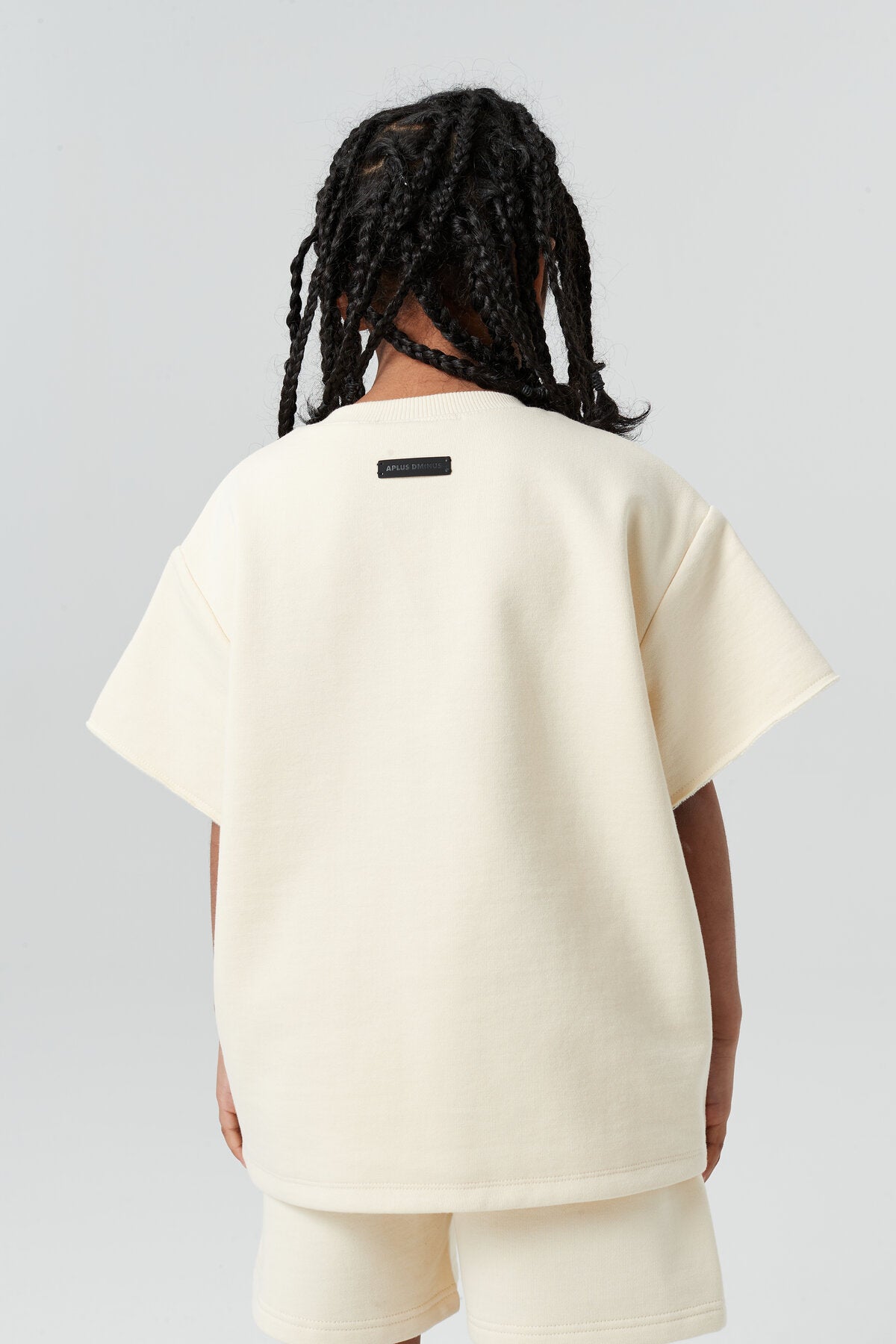 Kids APLUS DMINUS Double-Layer Zip-Up Short Sleeve Jacket – Boxy Structured Layering Outerwear