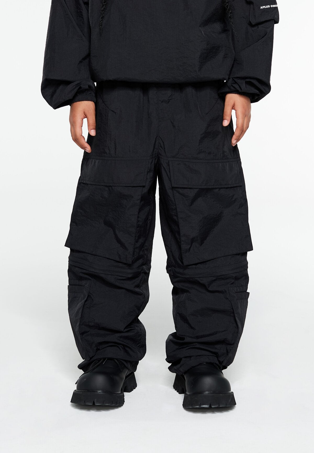 Kids APLUS DMINUS Futurism Detachable Cargo Pants – UPF50+ Quick-Dry Convertible Nylon Trousers