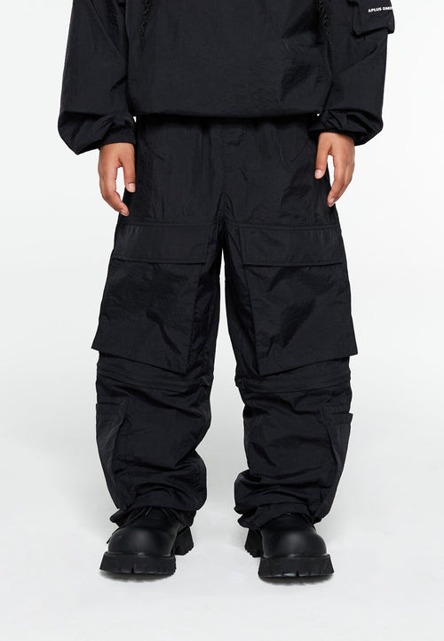 Kids APLUS DMINUS Futurism Detachable Cargo Pants – UPF50+ Quick-Dry Convertible Nylon Trousers