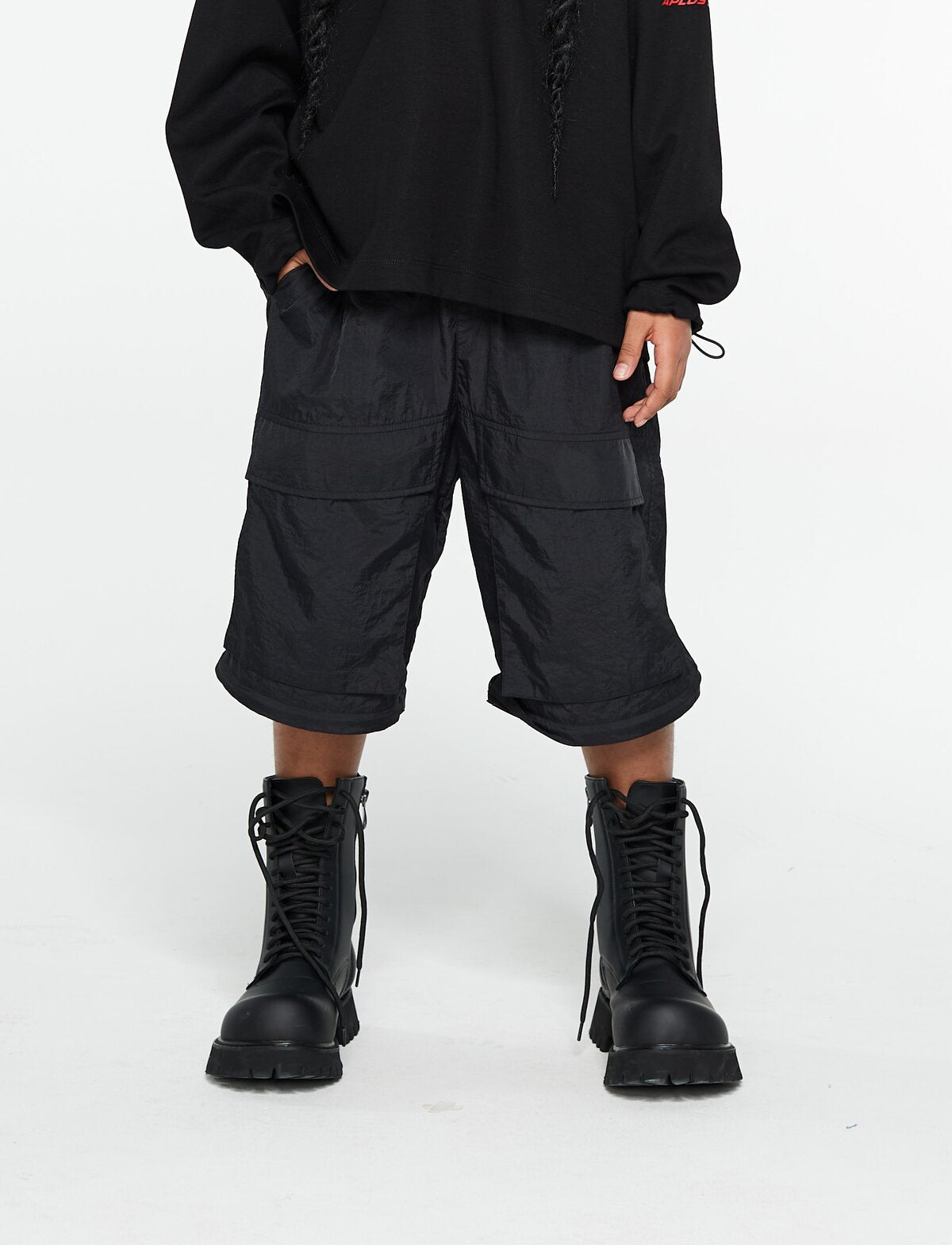 Kids APLUS DMINUS Futurism Detachable Cargo Pants – UPF50+ Quick-Dry Convertible Nylon Trousers