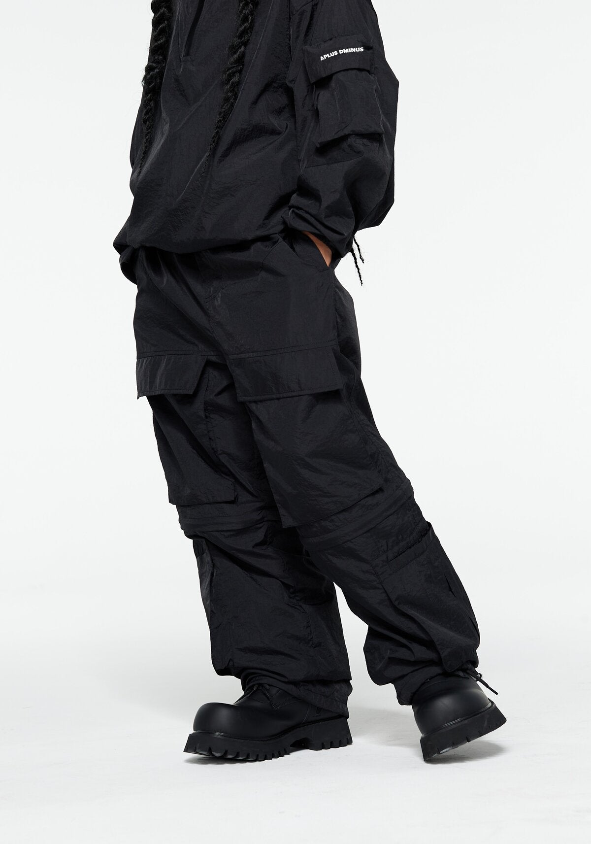 Kids APLUS DMINUS Futurism Detachable Cargo Pants – UPF50+ Quick-Dry Convertible Nylon Trousers