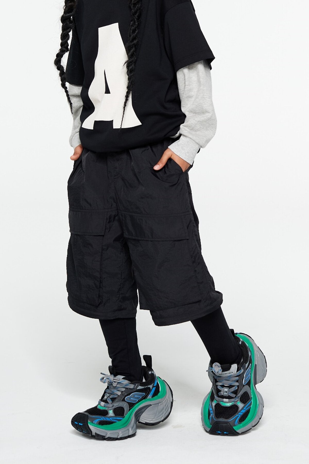 Kids APLUS DMINUS Futurism Detachable Cargo Pants – UPF50+ Quick-Dry Convertible Nylon Trousers