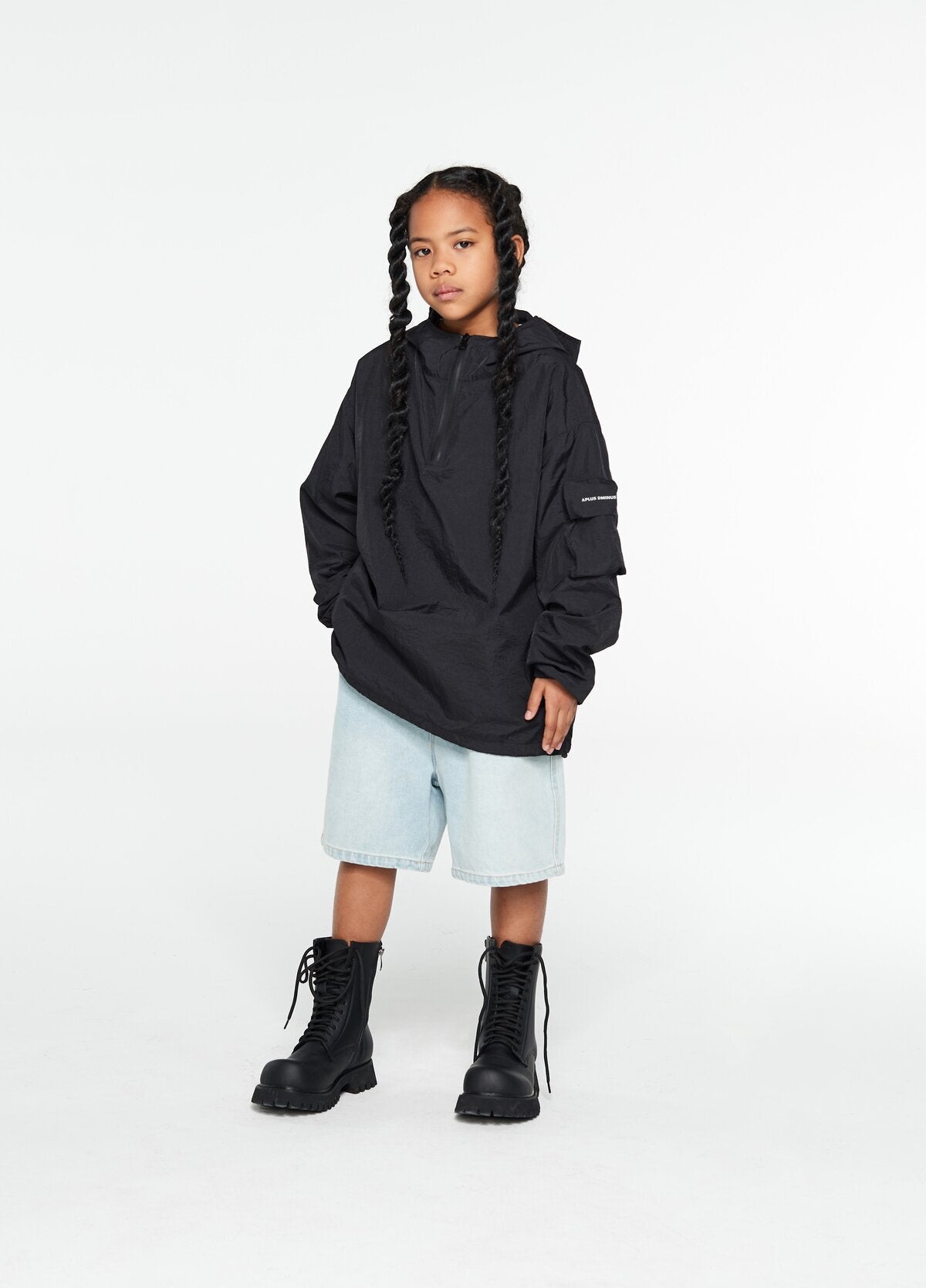 Kids APLUS DMINUS Lightweight Half-Zip UPF50+ Windbreaker – Quick-Dry Windproof Tech Anorak