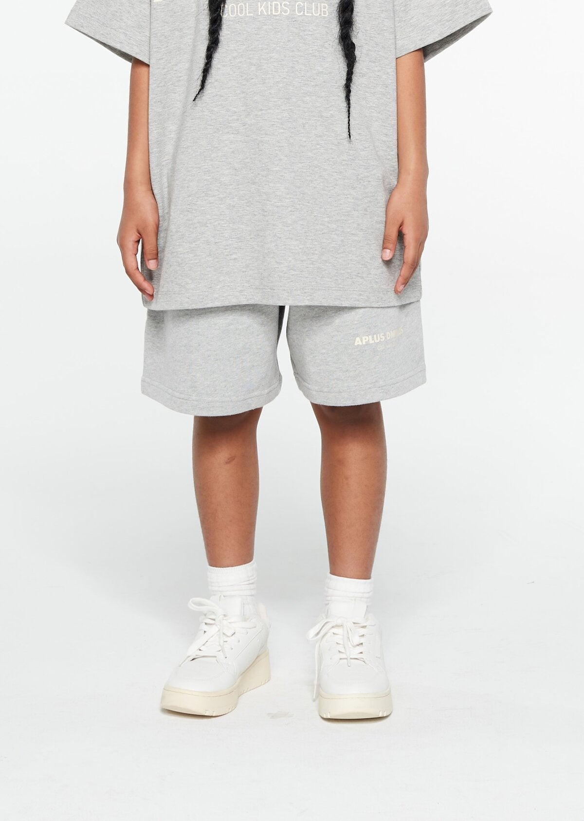 Kids APLUS DMINUS Logo Drawstring Sweat Shorts – 100% Cotton Basic Athletic Casual Shorts