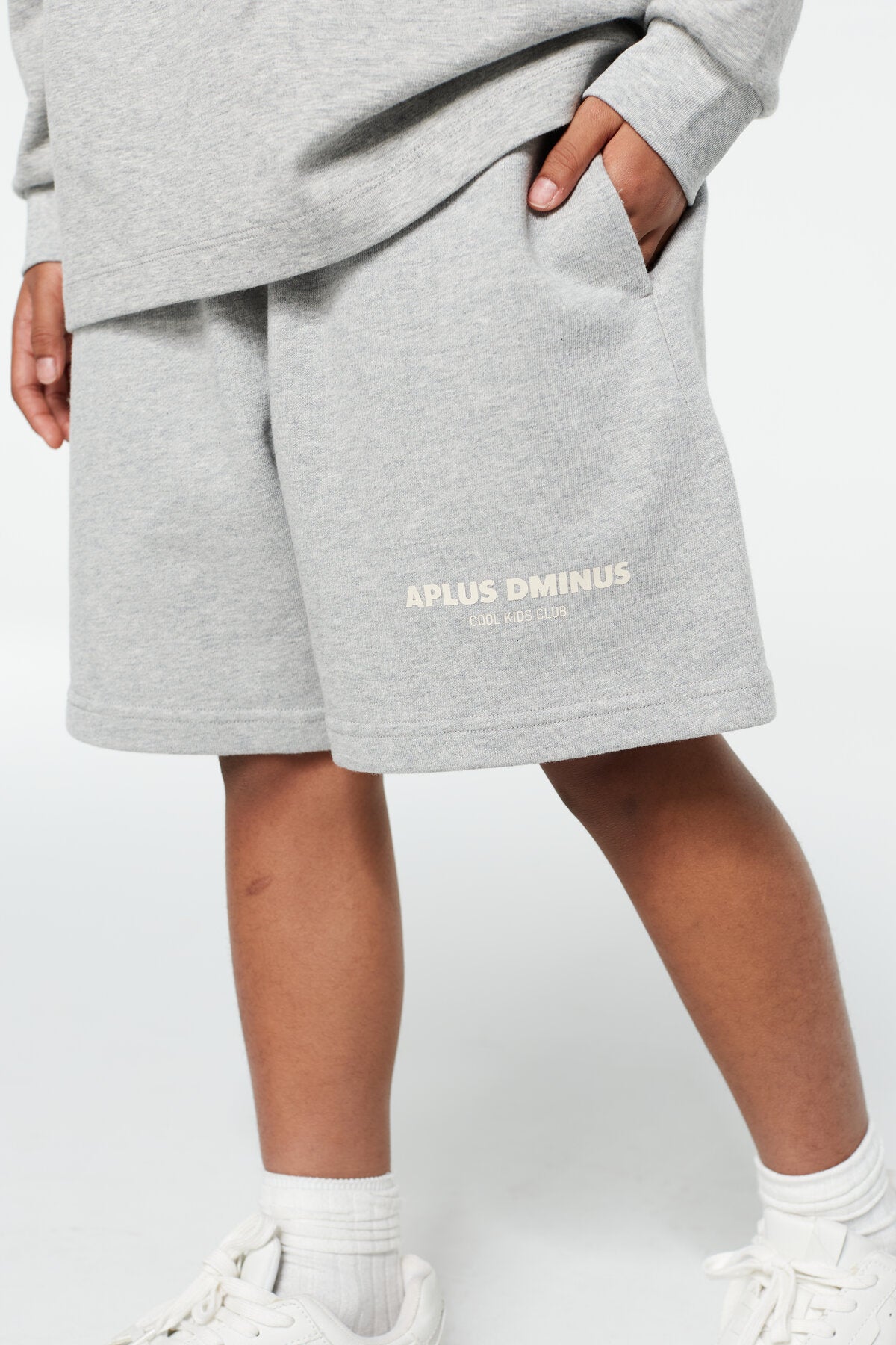 Kids APLUS DMINUS Logo Drawstring Sweat Shorts – 100% Cotton Basic Athletic Casual Shorts