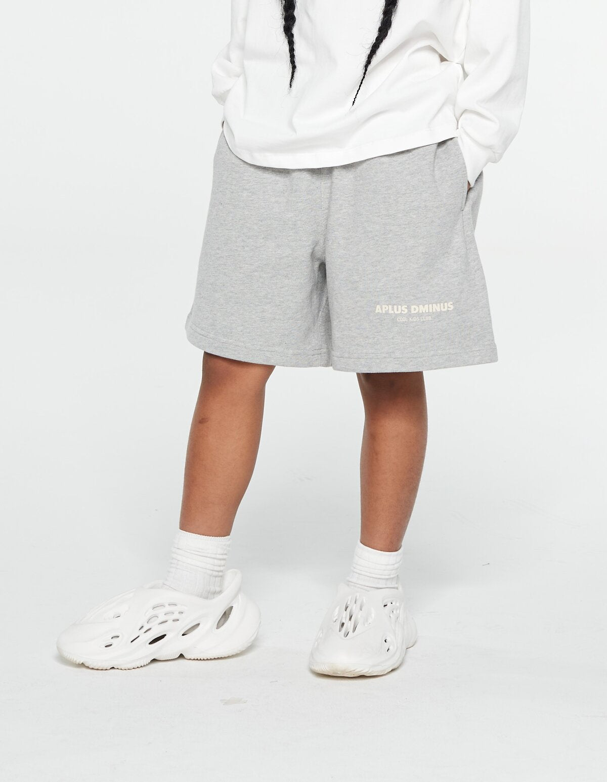 Kids APLUS DMINUS Logo Drawstring Sweat Shorts – 100% Cotton Basic Athletic Casual Shorts