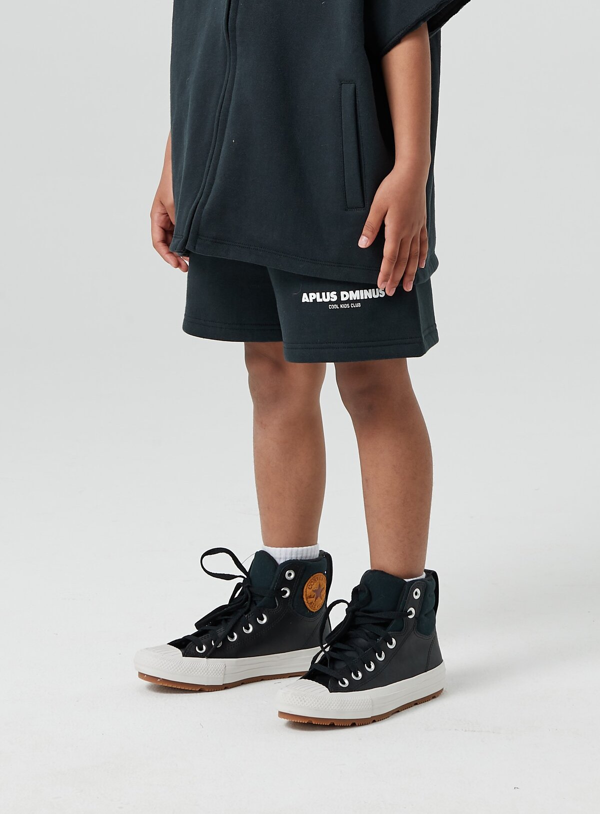 Kids APLUS DMINUS Logo Drawstring Shorts – 100% Cotton Lightweight Loopback Terry Athletic Shorts