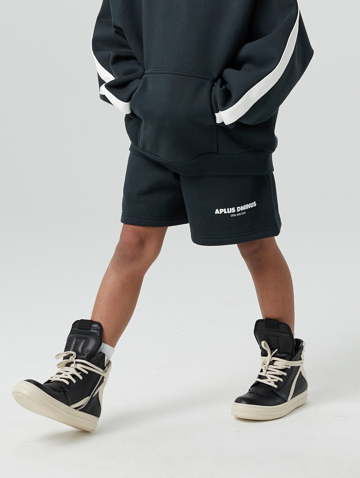 Kids APLUS DMINUS Logo Drawstring Shorts – 100% Cotton Lightweight Loopback Terry Athletic Shorts