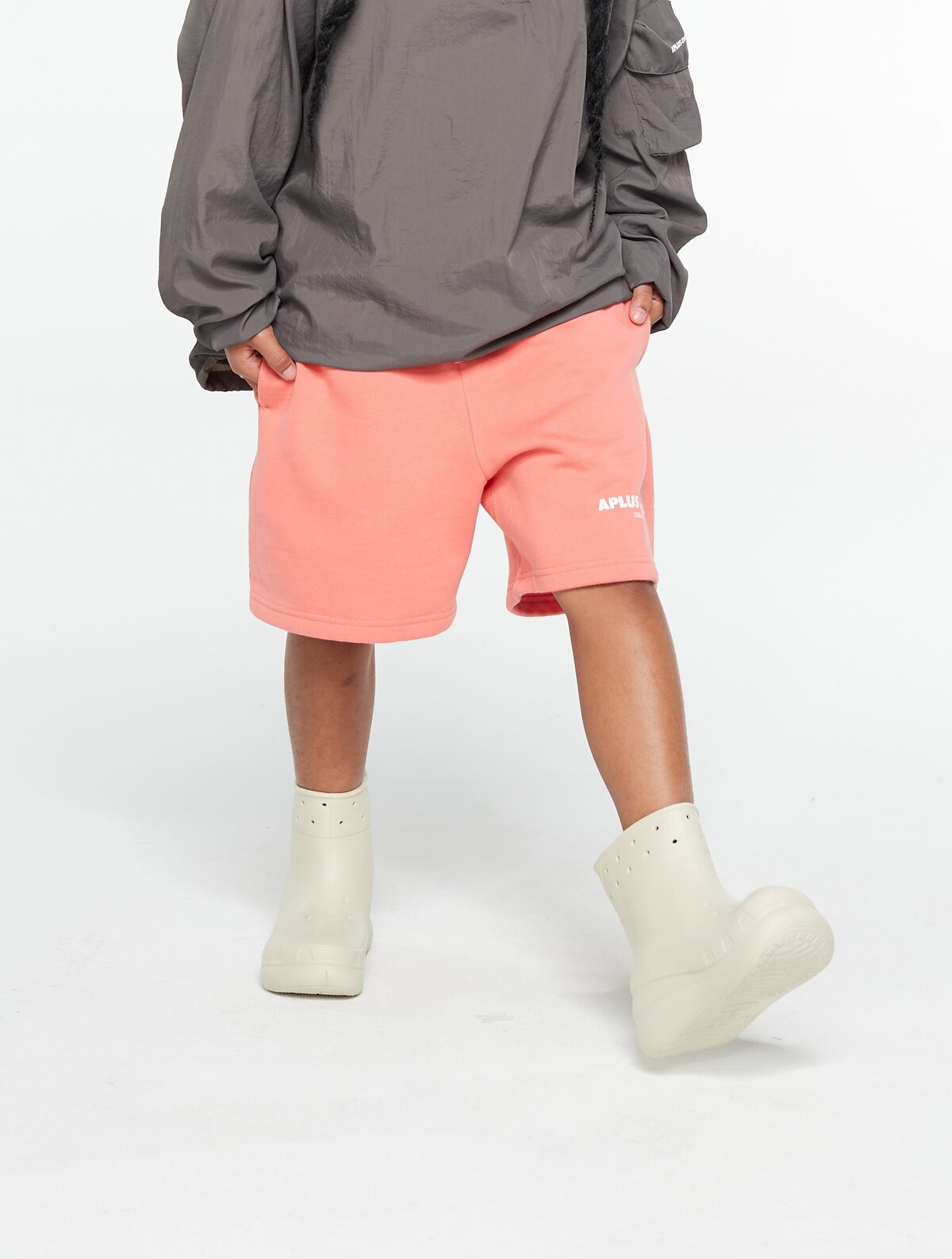 Kids APLUS DMINUS Logo Drawstring Shorts – 100% Cotton Lightweight Loopback Terry Athletic Shorts