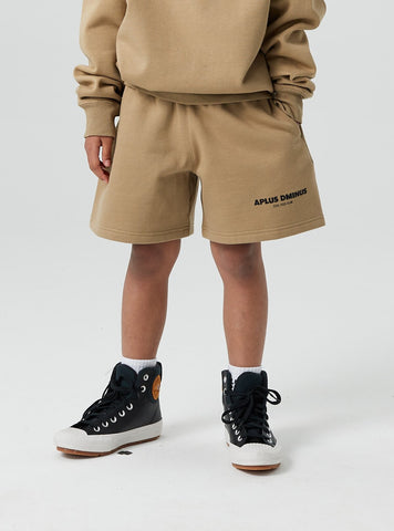 Kids APLUS DMINUS Logo Drawstring Shorts – 100% Cotton Lightweight Loopback Terry Athletic Shorts