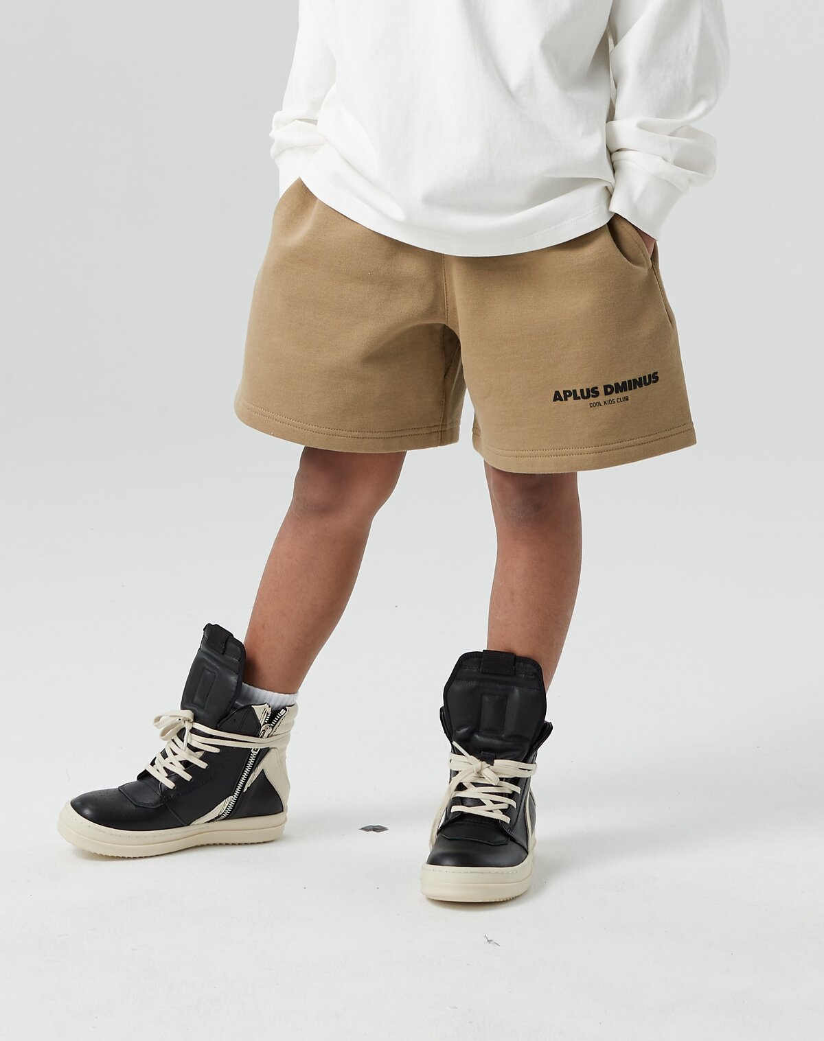 Kids APLUS DMINUS Logo Drawstring Shorts – 100% Cotton Lightweight Loopback Terry Athletic Shorts