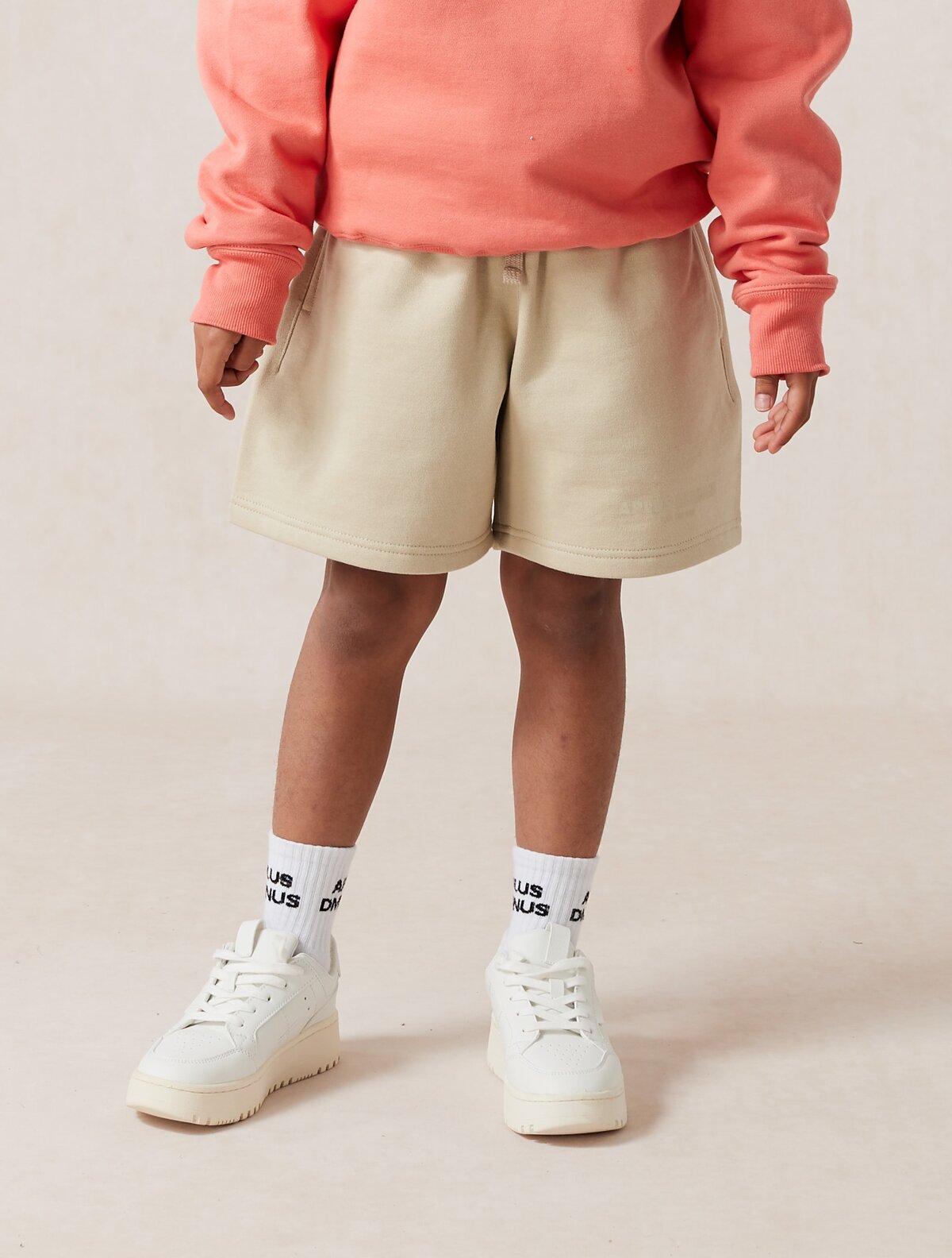 Kids APLUS DMINUS Logo Drawstring Shorts – 100% Cotton Lightweight Loopback Terry Athletic Shorts
