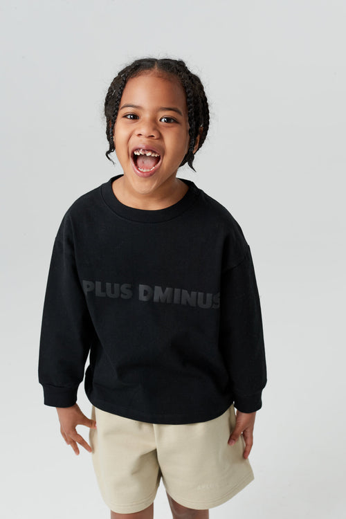 Kids APLUS DMINUS Logo Fitted Long Sleeve T-Shirt – 100% Cotton Sports Casual Basic Tee