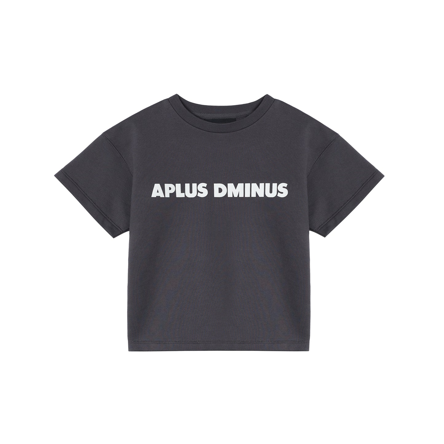 Kids APLUS DMINUS Logo Fleece Short Sleeve Tee – Structured Boxy Layering T-Shirt
