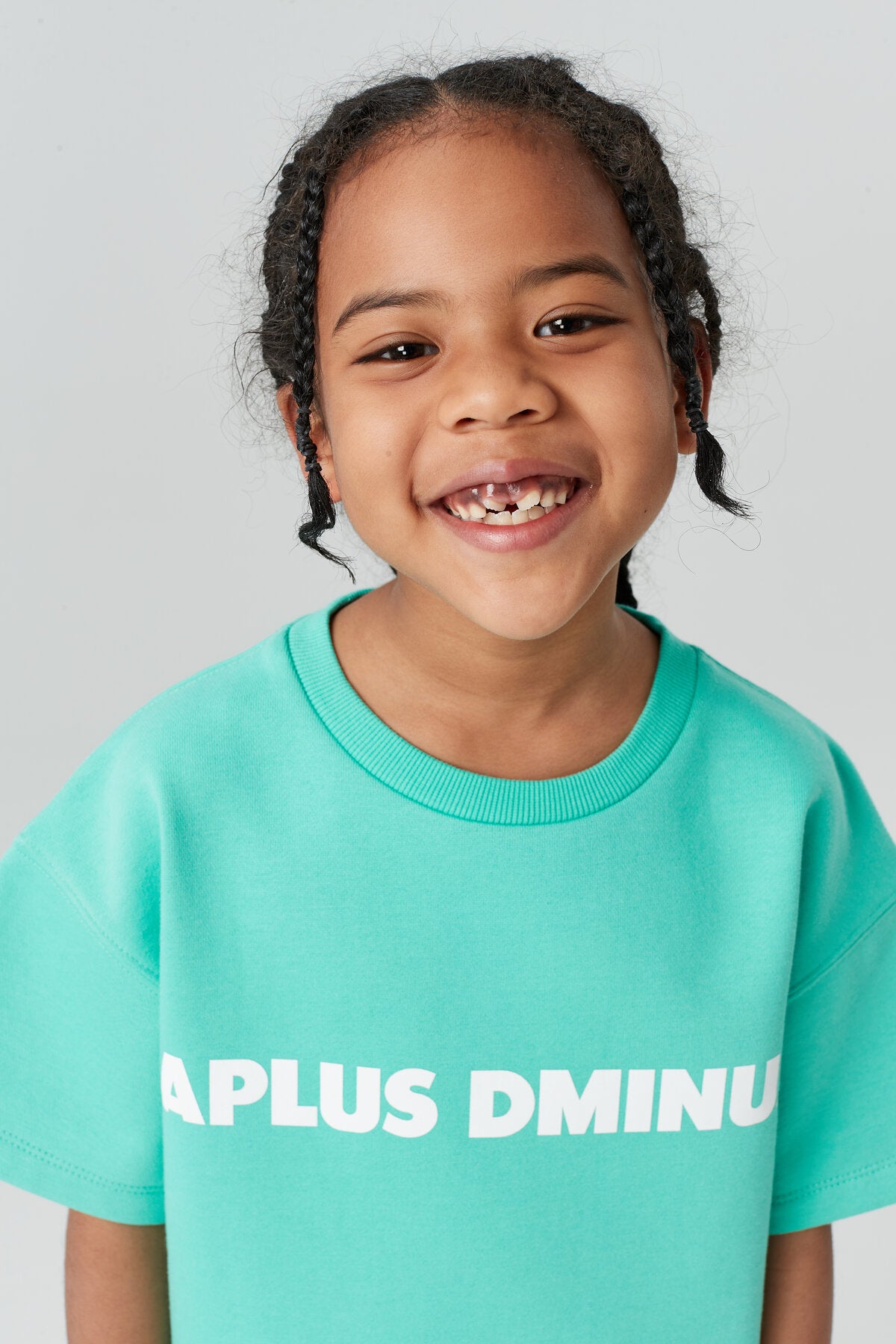 Kids APLUS DMINUS Logo Fleece Short Sleeve Tee – Structured Boxy Layering T-Shirt
