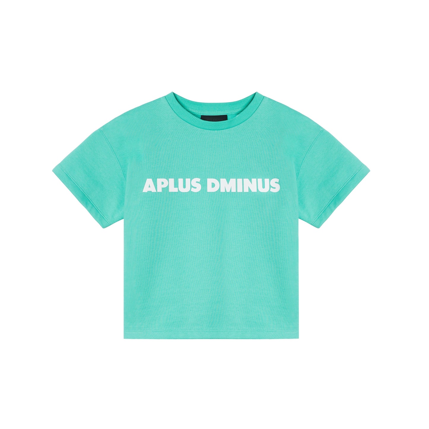 Kids APLUS DMINUS Logo Fleece Short Sleeve Tee – Structured Boxy Layering T-Shirt