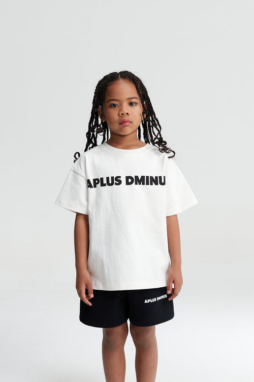Kids APLUS DMINUS Logo Graphic T-Shirt – Screen-Printed Oversized Everyday Tee