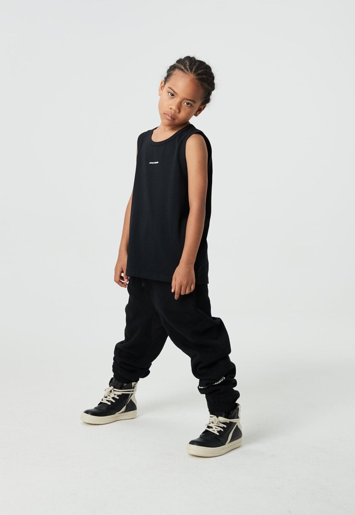 Kids APLUS DMINUS Logo Print Sleeveless Tank Top – 100% Cotton Athletic Casual Vest