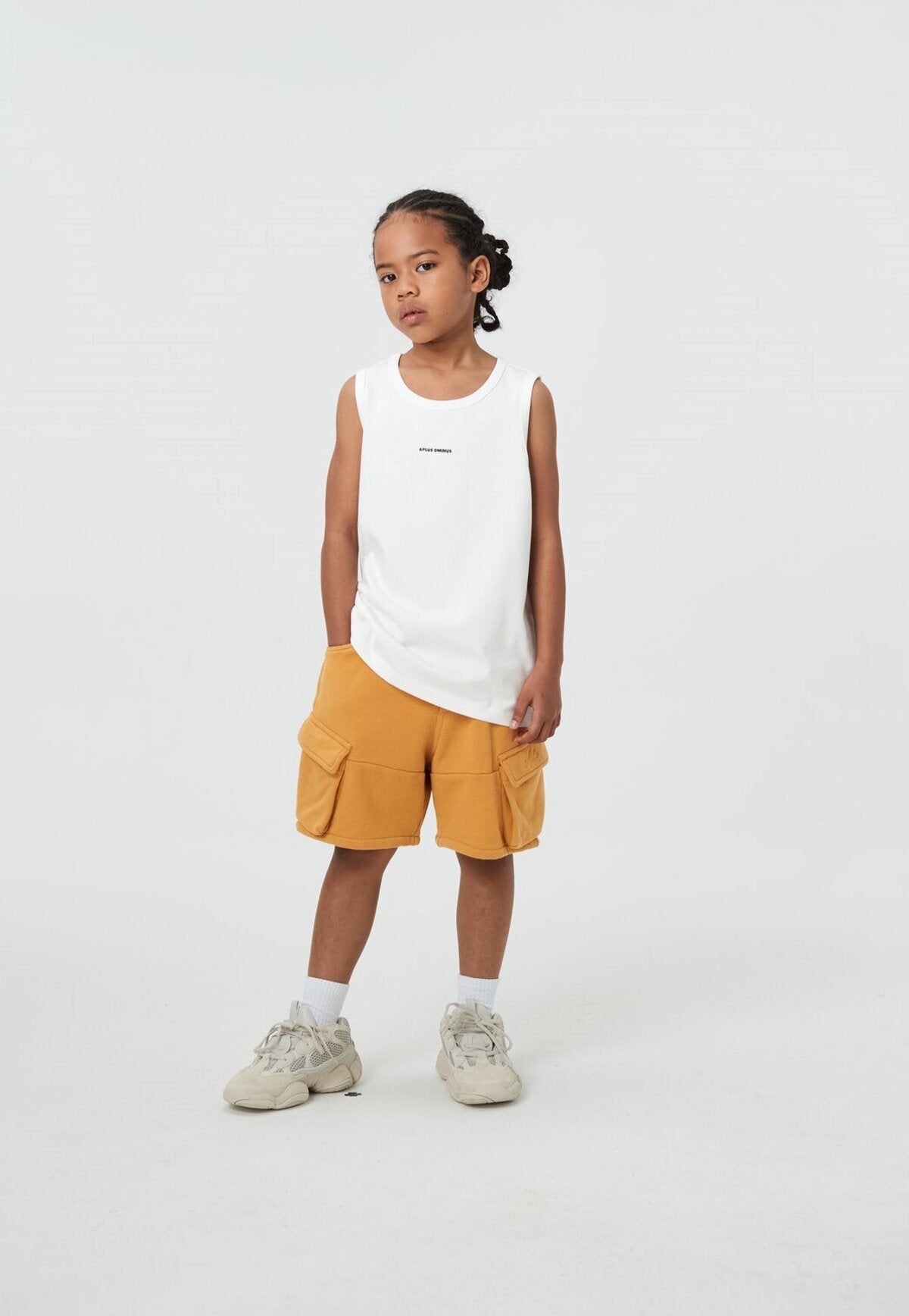Kids APLUS DMINUS Logo Print Sleeveless Tank Top – 100% Cotton Athletic Casual Vest