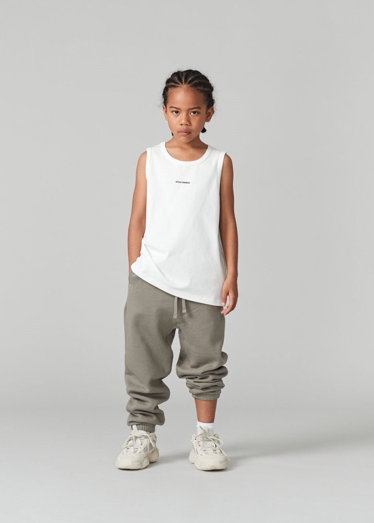 Kids APLUS DMINUS Logo Print Sleeveless Tank Top – 100% Cotton Athletic Casual Vest
