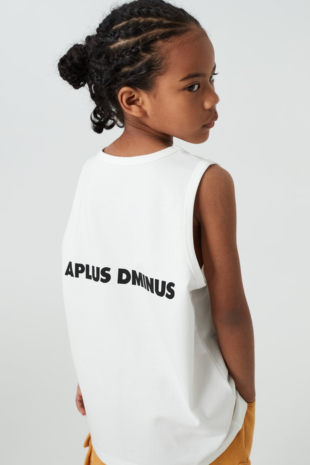 Kids APLUS DMINUS Logo Print Sleeveless Tank Top – 100% Cotton Athletic Casual Vest