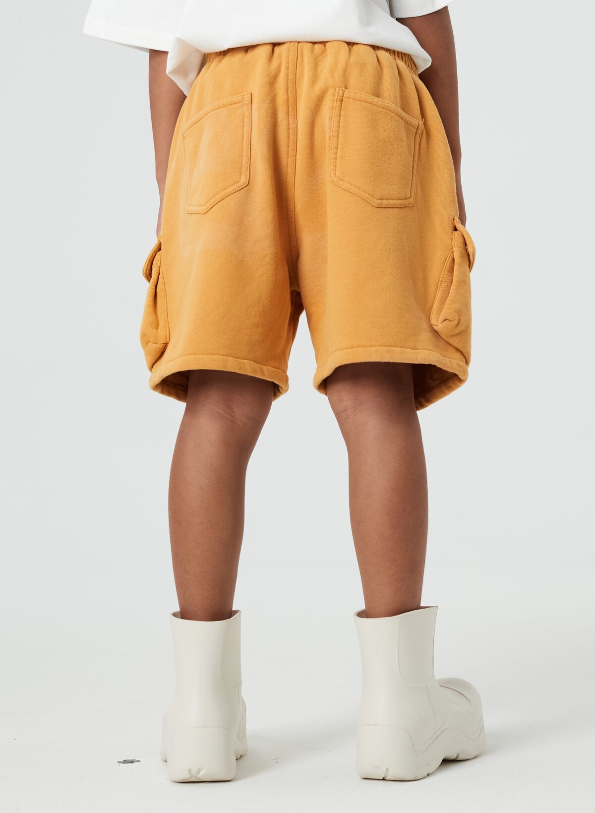 Kids APLUS DMINUS Loopback Terry Washed Cargo Shorts – 100% Cotton Heavyweight Workwear Shorts